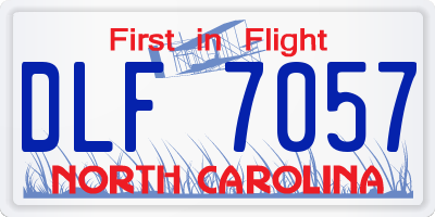 NC license plate DLF7057