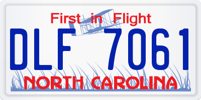 NC license plate DLF7061