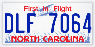 NC license plate DLF7064