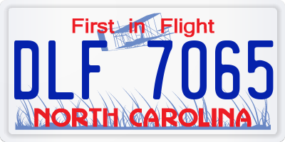 NC license plate DLF7065