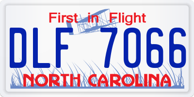 NC license plate DLF7066