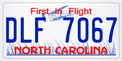 NC license plate DLF7067