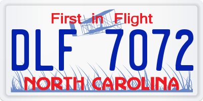 NC license plate DLF7072
