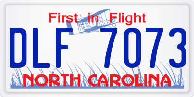 NC license plate DLF7073