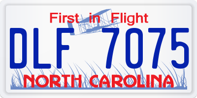NC license plate DLF7075