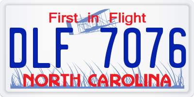 NC license plate DLF7076