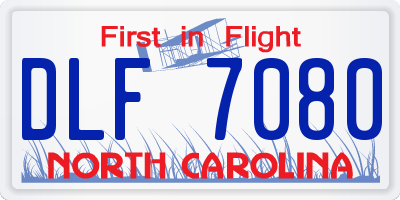 NC license plate DLF7080