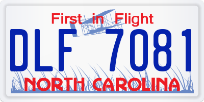 NC license plate DLF7081