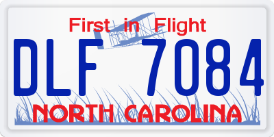 NC license plate DLF7084