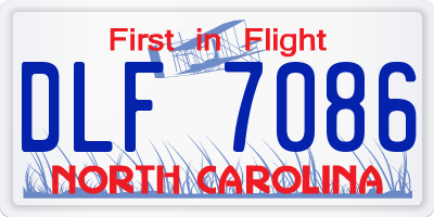 NC license plate DLF7086