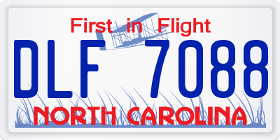 NC license plate DLF7088