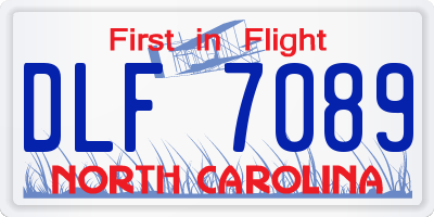 NC license plate DLF7089