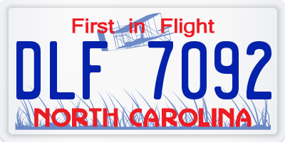 NC license plate DLF7092