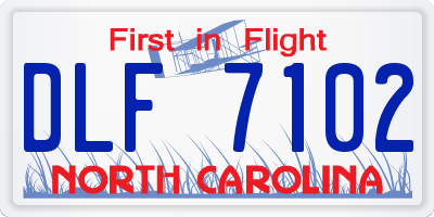 NC license plate DLF7102