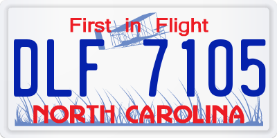 NC license plate DLF7105