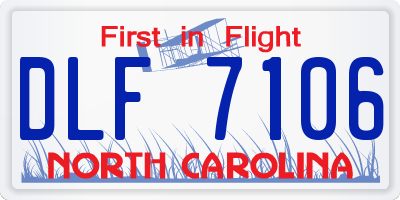 NC license plate DLF7106