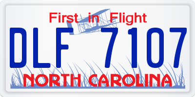 NC license plate DLF7107