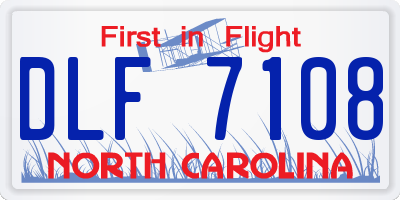 NC license plate DLF7108