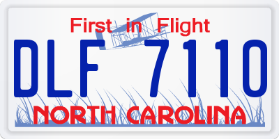 NC license plate DLF7110