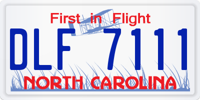 NC license plate DLF7111