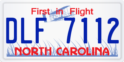 NC license plate DLF7112