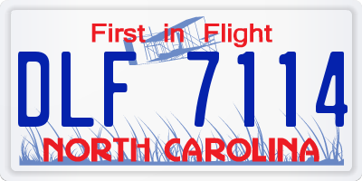NC license plate DLF7114