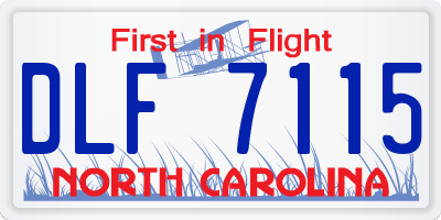 NC license plate DLF7115