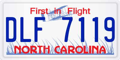 NC license plate DLF7119