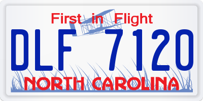 NC license plate DLF7120