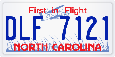 NC license plate DLF7121