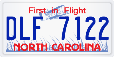 NC license plate DLF7122