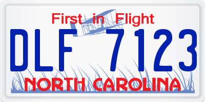 NC license plate DLF7123