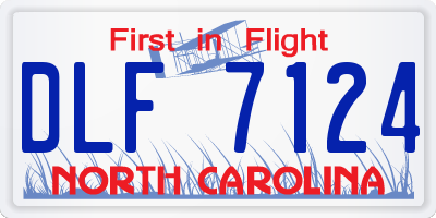 NC license plate DLF7124