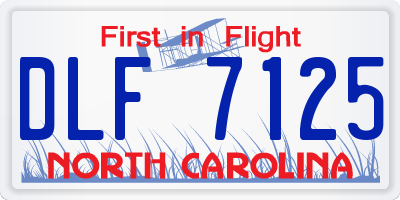 NC license plate DLF7125