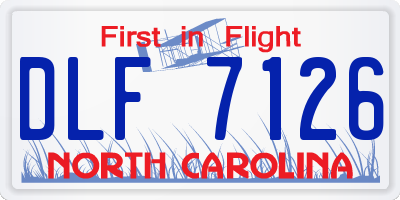 NC license plate DLF7126