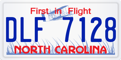 NC license plate DLF7128