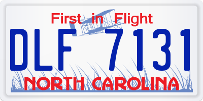 NC license plate DLF7131