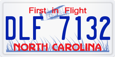 NC license plate DLF7132