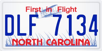 NC license plate DLF7134