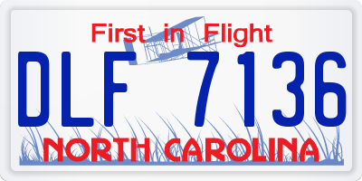 NC license plate DLF7136
