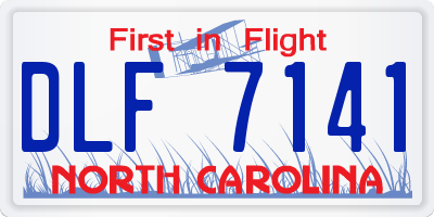 NC license plate DLF7141