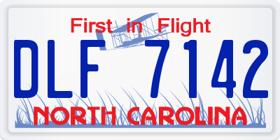 NC license plate DLF7142