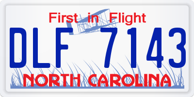 NC license plate DLF7143