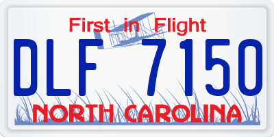 NC license plate DLF7150