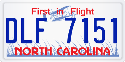 NC license plate DLF7151
