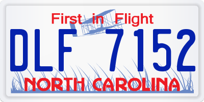NC license plate DLF7152