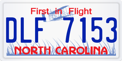 NC license plate DLF7153