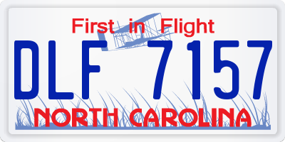 NC license plate DLF7157