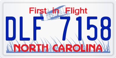 NC license plate DLF7158