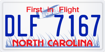 NC license plate DLF7167